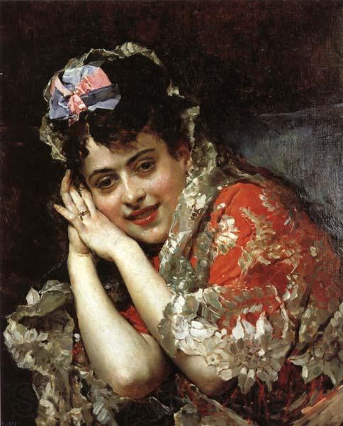 Raimundo de Madrazo y Garreta The Model Aline Masson with a White Mantilla